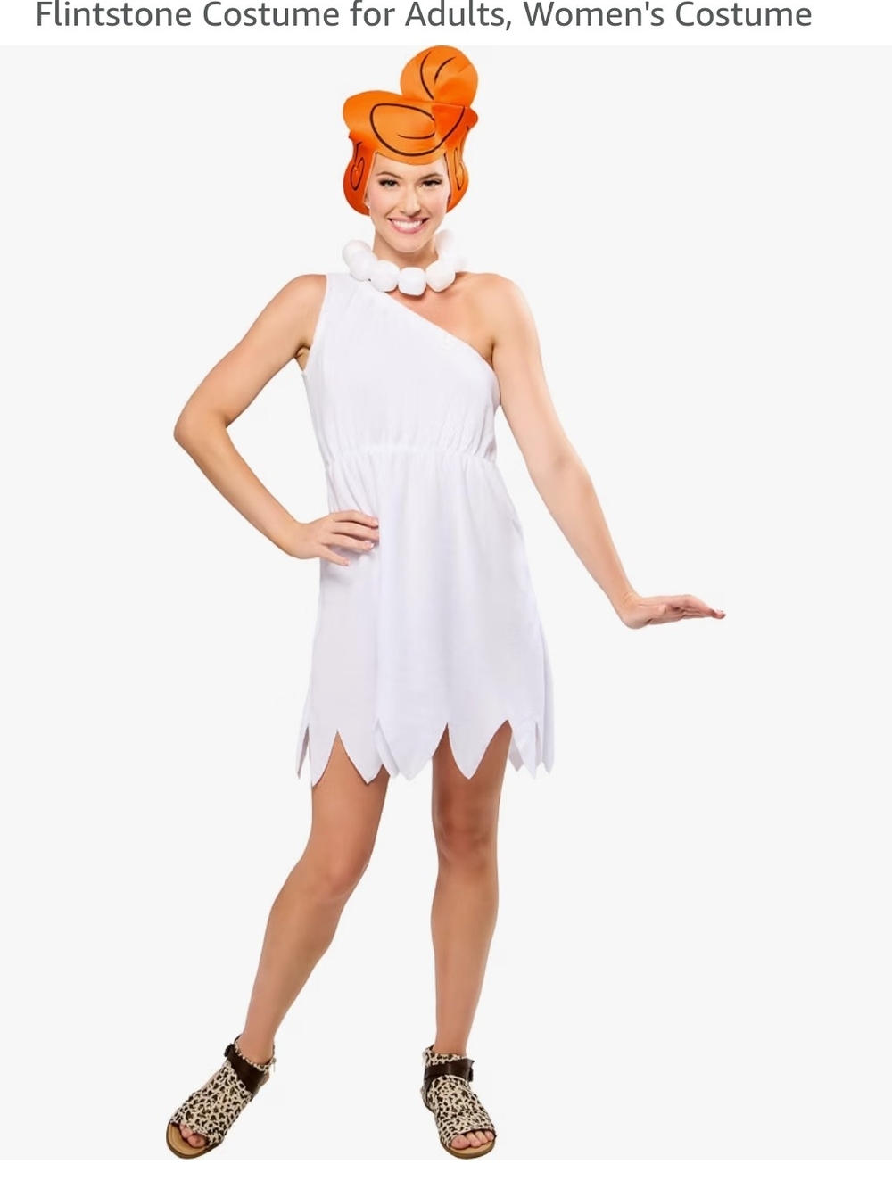 Wilma Flintstone Halloween Costume (OS-Says It Fits Up ToSize 12)